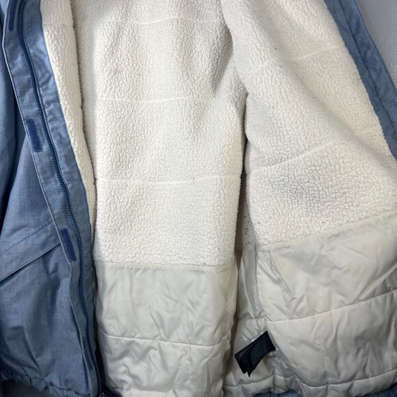 The North Face Jacket Womens XL Fleece sherpa Blue Dryvent Inlux Parka Rain Coat - Picture 8 of 9